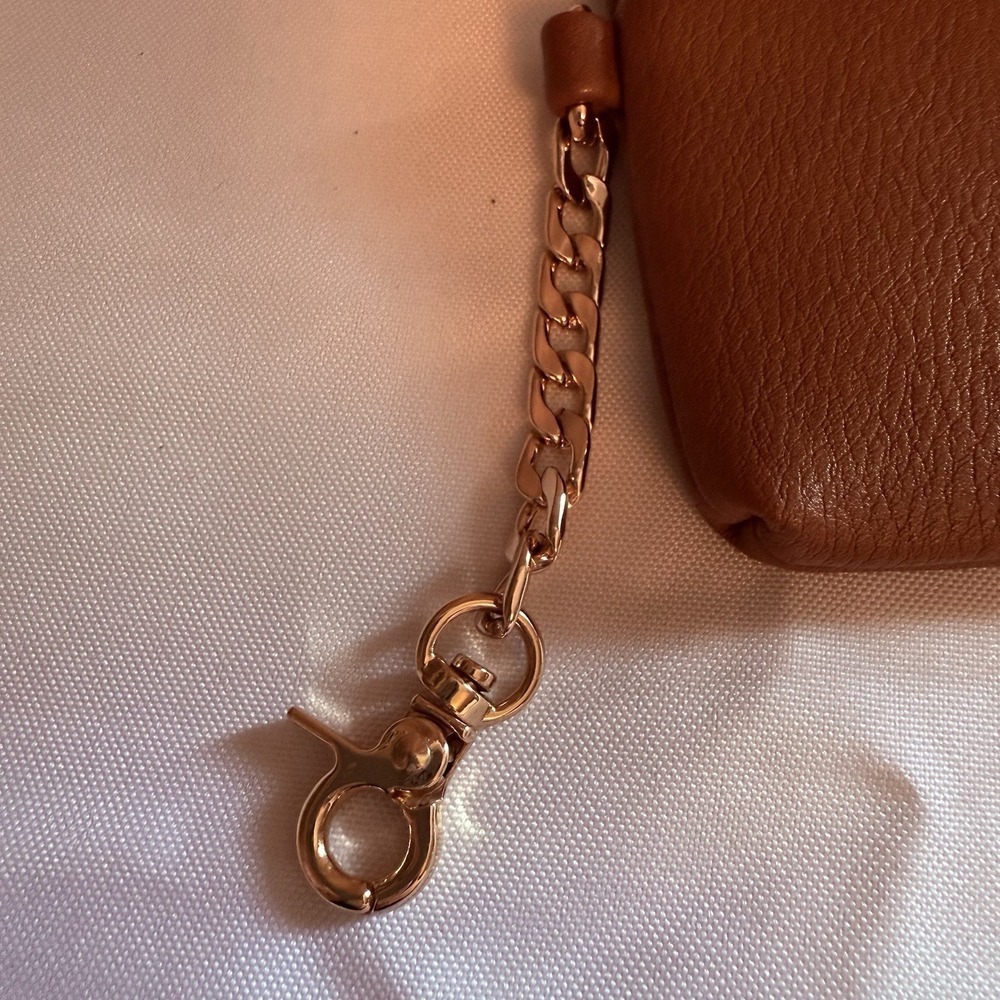 Dune London Brown Leather Card Holder Coin Purse Wallet Keychain Key Ring - Picture 5 of 8